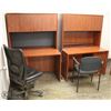 Image 1 : 2 OFFICE DESKS WITH HUTCHES & 2 CHAIRS