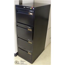4 DOOR BLACK METAL FILING CABINET, 18"X27"X52"