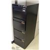 Image 1 : 4 DOOR BLACK METAL FILING CABINET, 18"X27"X52"