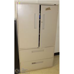 2 DOOR, 2 DRAWER, METAL CABINET 36"X18"X66"