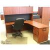 Image 1 : CORNER OFFICE DESK WITH HUTCH & CHAIR