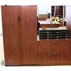 2 DOOR CABINET WITH 2 DRAWER FILING CABINET
