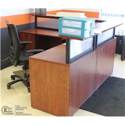 CORNER RECEPTION DESK WITH CHAIR AND DRAWERS