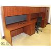 Image 1 : TWO 66"X30" OFFICE DESKS WITH HUTCHES, 2 DOOR