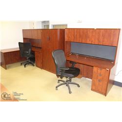 CORNER DESK WITH HUTCH, OFFICE DESK WITH HUTCH, 2