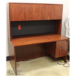 3 MATCHING OFFICE DESKS WITH HUTCHES