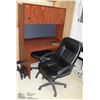 Image 1 : SMALL OFFICE DESK WITH HUTCH, CABINET & CHAIR.