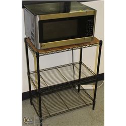 3 TIER METAL SHELF WITH LG MICROWAVE