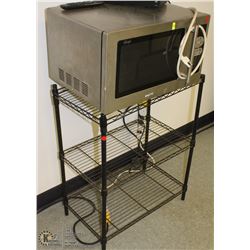 3 TIER METAL SHELF WITH SANYO MICROWAVE