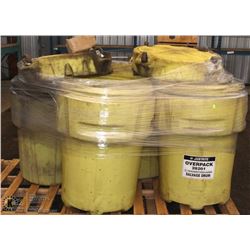 PALLET WITH 4 LARGE SALVAGE DRUMS