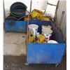 Image 1 : LOT OF 2 ROLLING STEEL BINS WITH CONTENTS