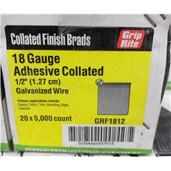 BOX OF GRIPRITE 18 GAUGE ADHESIVE COLLATED 1/2"