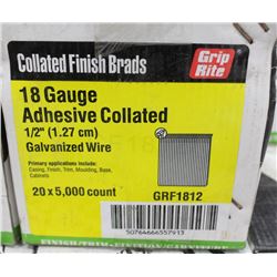 BOX OF GRIPRITE 18 GAUGE ADHESIVE COLLATED 1/2 