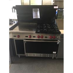 Wolf 4 Burner Range w/24" Griddle, Oven & Storage