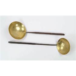 Lot #  500:  BRASS AND IRON DIPPER AND SKIMMER.