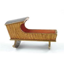Lot #  511:  FINE PAINTED DOLL’S HOODED CRADLE.