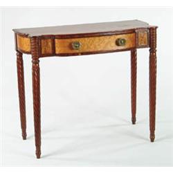 Lot #  514:  SHERATON MAHOGANY ONE DRAWER INLAID SERVING TABLE.
