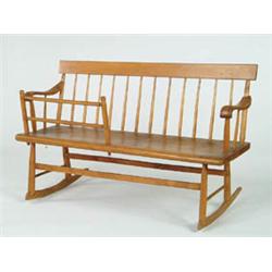 Lot #  521:  WINDSOR MAMMIES ROCKING BENCH.