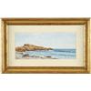 Image 1 : Lot #  551:  ALFRED THOMPSON BRICHER (American, 1837-1908) SEASHORE WITH ROCKY POINT IN BACKGROUND.