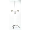 Image 1 : Lot #  557:  IRON AND BRASS FLOOR ADJUSTABLE DOUBLE CANDLE HOLDER.