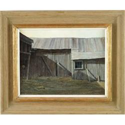 Lot #  561:  A. HALE JOHNSON (American, 20th C) “LOOMAN’S BARN”.
