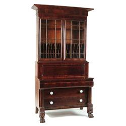 Lot #  564:  FINE FOUR PART MAHOGANY SECRETARY.