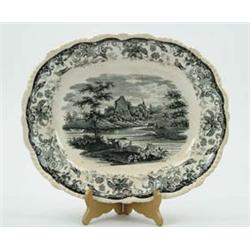 Lot #  567:  TWO DECORATED STAFFORDSHIRE PLATTERS.