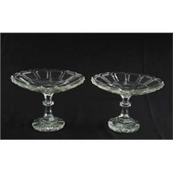 Lot #  575:  TWO FACETED CRYSTAL COMPOTES.