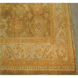 Lot #  576:  ANTIQUE OUSHAK STYLE ORIENTAL RUG.