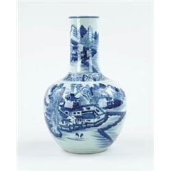 Lot #  577:  LARGE BLUE AND WHITE CANTON VASE.