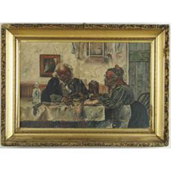 Lot #  580:  ATTRIBUTED TO EDWIN AUGUSTUS HARLESTON (American, 1882-1931) “COUNTING THE BLESSINGS”.