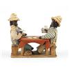 Image 1 : Lot #  581:  INTERESTING BLACK FOLK ART WOOD AND CLOTH FIGURAL GROUP CARD PLAYERS.