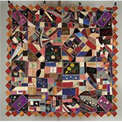 Lot #  583:  FINE FANCY CRAZY QUILT.