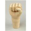 Image 1 : Lot #  590A.:  CARVED IVORY CANE HANDLE IN FIST FORM.