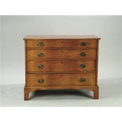 Lot #  593:  REVERSE SERPENTINE FRONT GRADUATED FOUR DRAWER CHIPPENDALE CHEST.