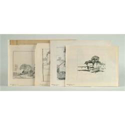 Lot #  595:  LINWOOD EASTON (American, 1892-1939) PORTFOLIO OF 100+ DRAWINGS.