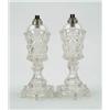 Image 1 : Lot #  604:  PAIR OF SANDWICH GLASS WHALE OIL LAMPS.