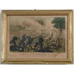 Lot #  605A.:  CURRIER & IVES (Publisher, 19th Century) “THE BATTLE OF FAIR OAKS, VA. MAY 31ST 1862”