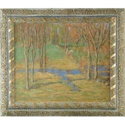 Lot #  614:  SAMUEL HARKNESS MCCREA (American, 1867-1941) EARLY FALL LANDSCAPE.
