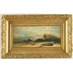 Lot #  615:  ALFRED THOMPSON BRICHER (American, 1837-1908) COASTAL SEASCAPE.