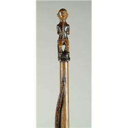 Lot #  618:  CANE: FABULOUS FOLK ART CARVED SNAKE CANE.