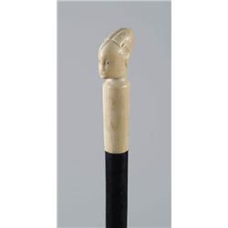 Lot #  618B.:  CANE: CARVED IVORY CANE.