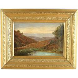 Lot #  621:  JOHN CLINTON OGILVIE (American, 1838-1900) VALLEY LANDSCAPE.