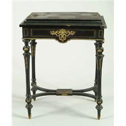 Lot #  624F.:  SIGNED 19TH CENTURY FRENCH BLACK EBONIZED COVERED JARDINIÈRE.