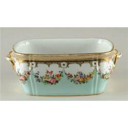 Lot #  624L.:  SPECTACULAR LARGE PORCELAIN TWO HANDLED OLD PARIS TYPE JARDINIÈRE.
