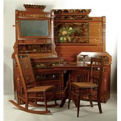 Lot #  625:  OUTSTANDING 9-PIECE COTTAGE PINE BEDROOM SET.