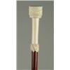Image 1 : Lot #  628B.:  CANE: CARVED IVORY SILVER DOLLAR CANE.