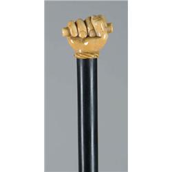 Lot #  628C.:  CANE: FINE IVORY FIST CANE.