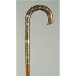 Lot #  634D.:  CANE: FINE BOUELLE WORK CANE.