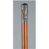 Image 1 : Lot #  634E.:  CANE: SILVER HANDLE CANE WITH THAILAND MOTIF.